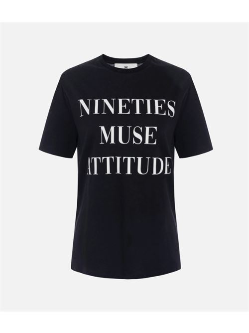 T-SHIRT WITH LETTERING ELISABETTA FRANCHI | MA65D56E2110 Nero